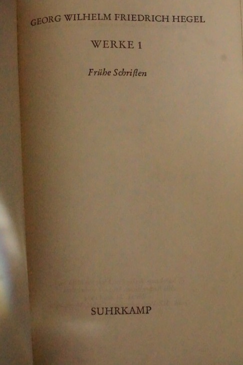 Werke in zwanzig Bänden 1 Fruher Schriften