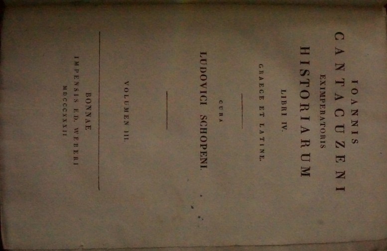 IOANNIS CANTACUZENI Eximperatoris HISTORIARUM Libri IV