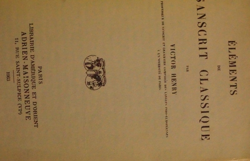 Éléments de Sanskrit Classique