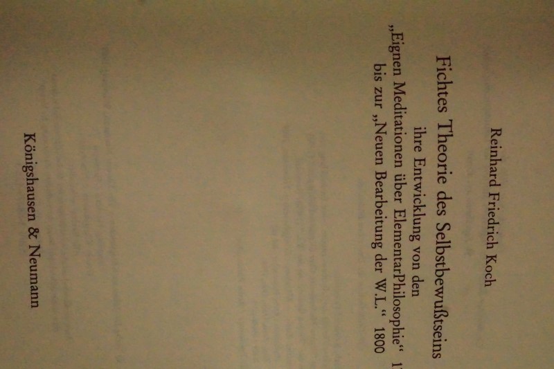 Fichtes Theorie des Selbstbewustseins