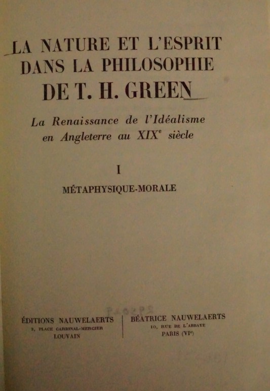 La Nature et L`Esprit dans la Philiosphie