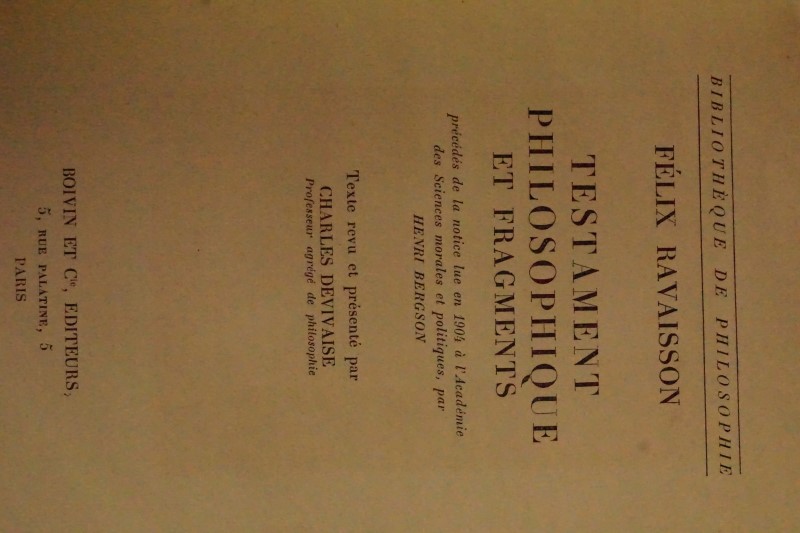 Testament Philiosophique et Fragments