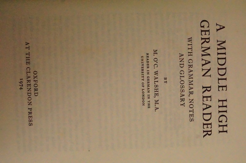 A Middle High German Reader