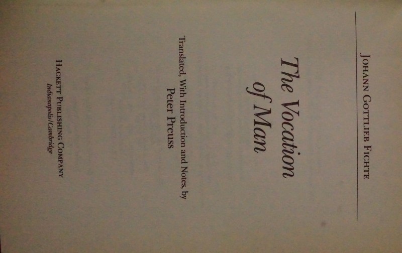 The Vocation of Man