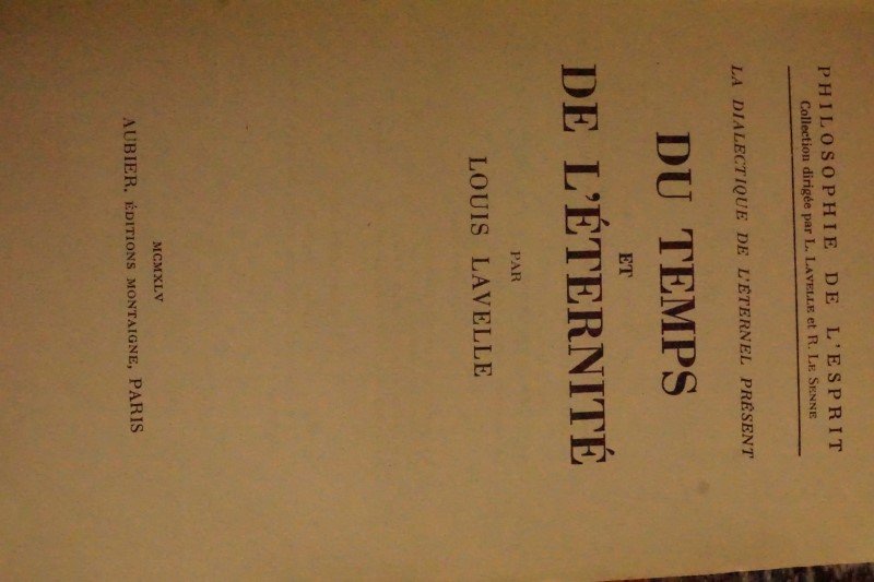 Du Temps et de L`Éternité