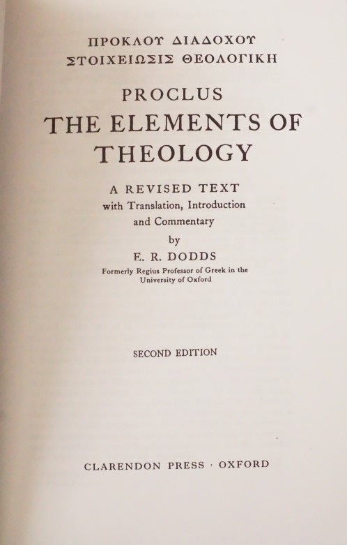 Proclus - The Elements of Theology
