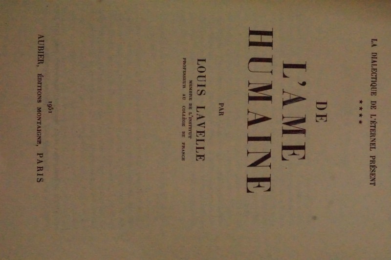De L`Ame Humaine