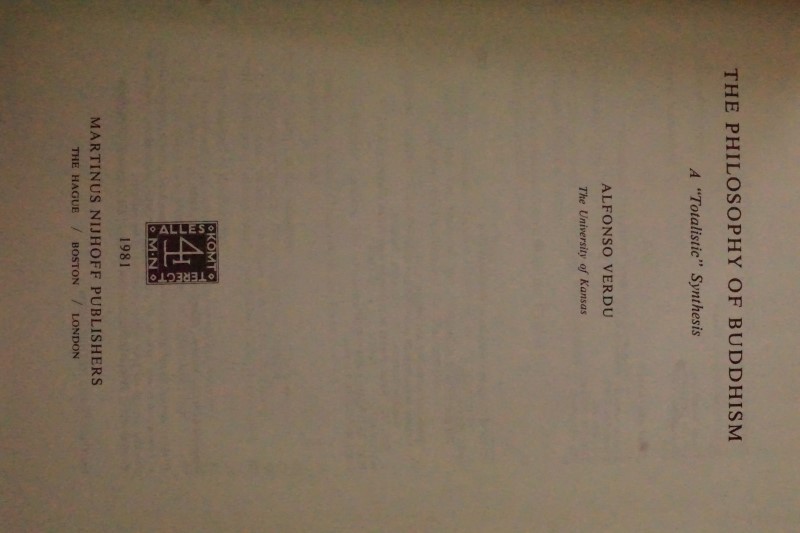 The filosophy of Buddism