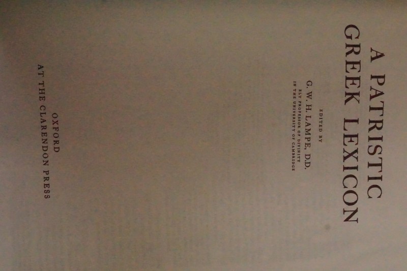 A Patristic Greek Lexicon