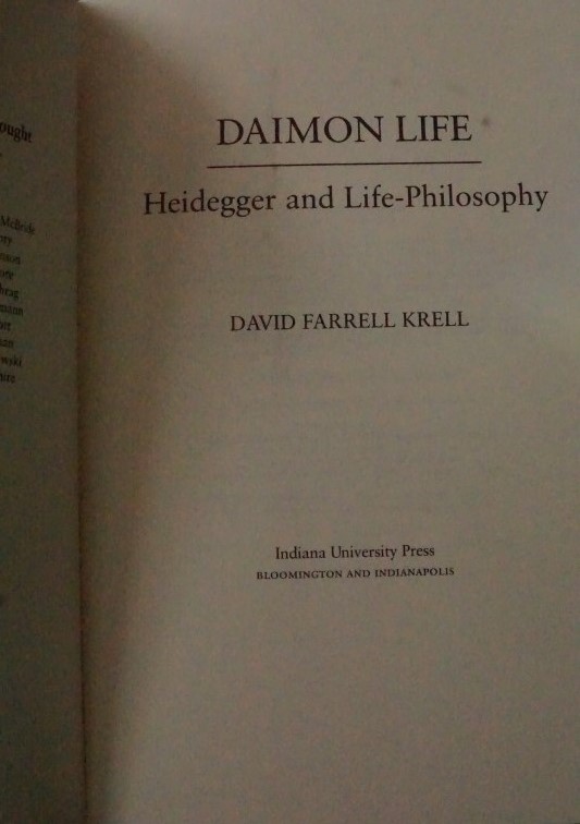 Daimon Life - Heidegger and life-philiosophy