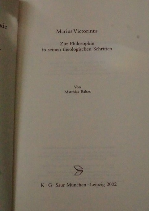 Marius Victorinus - Zur Philosophie in seinen Theologischen schriften