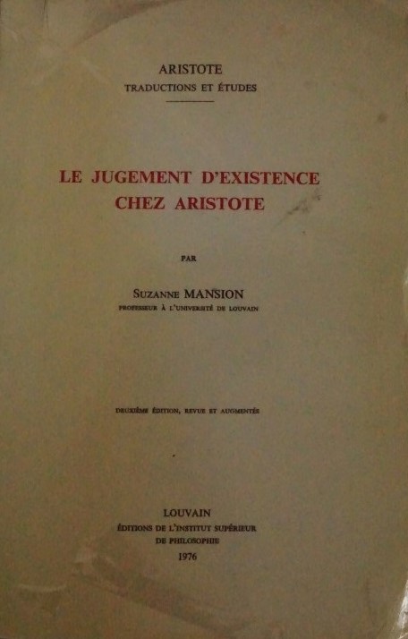 Le Jugement D`Existence Chez Aristote