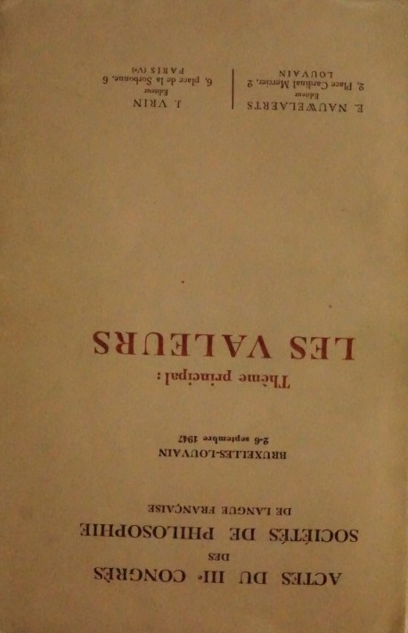 Actes de III* Congres des Sociétés de Philosophie de language Francaise