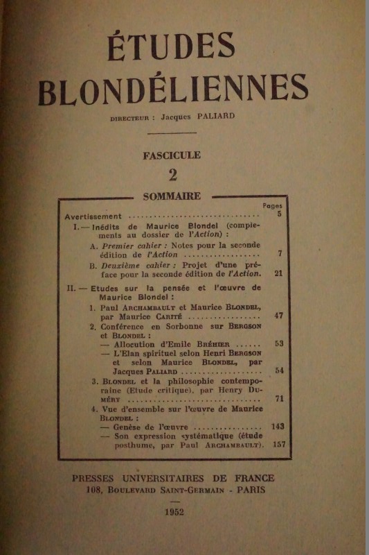 Études Blondéliennes