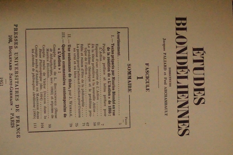 Études Blondéliennes