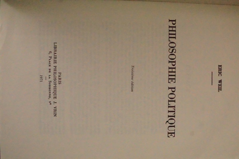 Philosophie Politique - Troisième édition