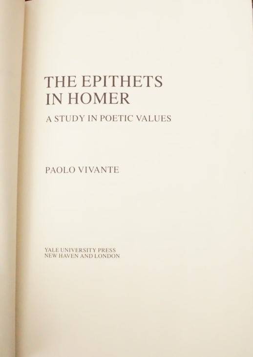 The Epithets in Homer