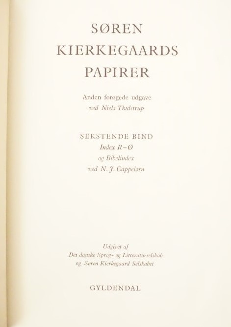 Soren Kierkegaards Papirer 