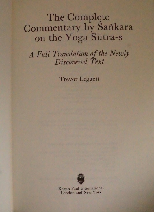 The Complete Commentary by Sankara on the Yoga Sutras