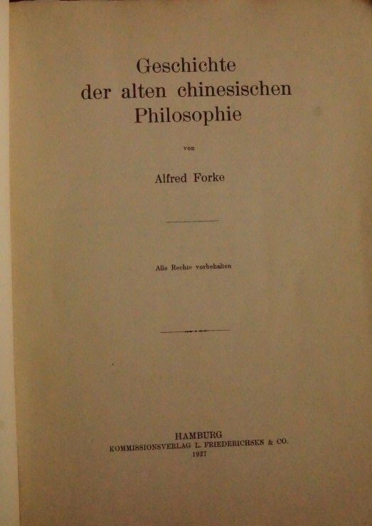 Geschichte der alten chinesischen Philosophie