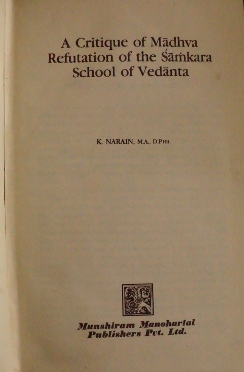 A Critique of Madhva Refutation of the Samkara School of Vedanta
