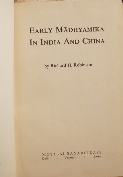 early Madhyamika in India and China