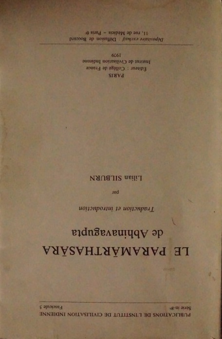 Le Paramarthasara de Abhinavagupta