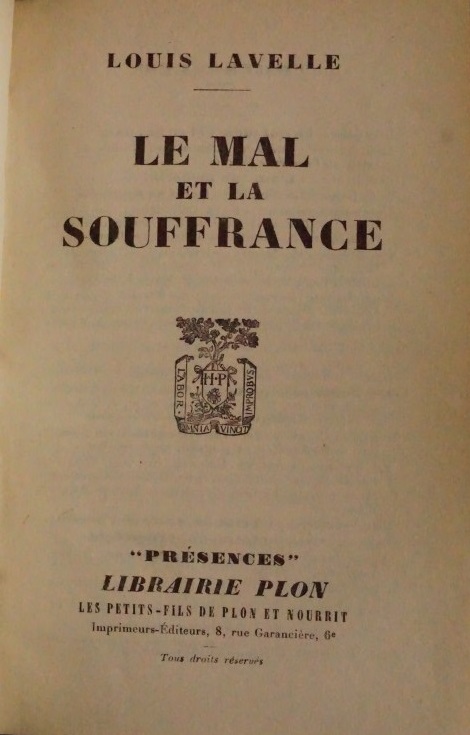 Le Mal et la Souffrance