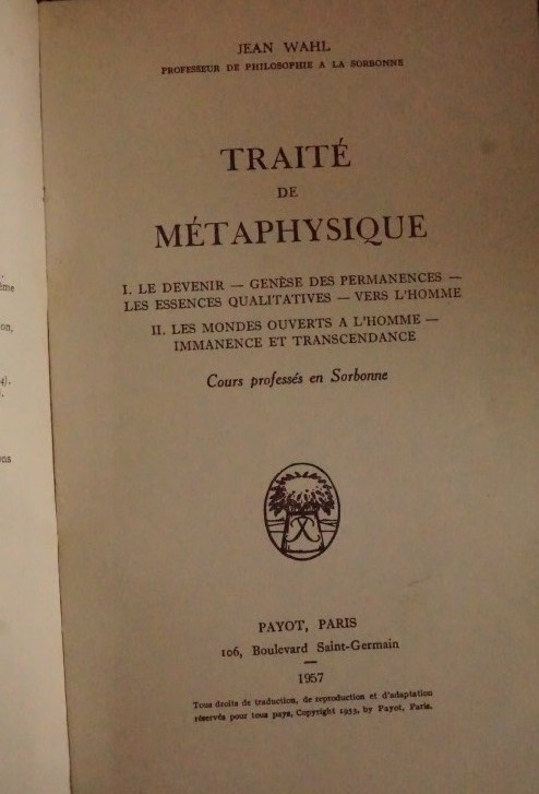 Traité de Metaphysique