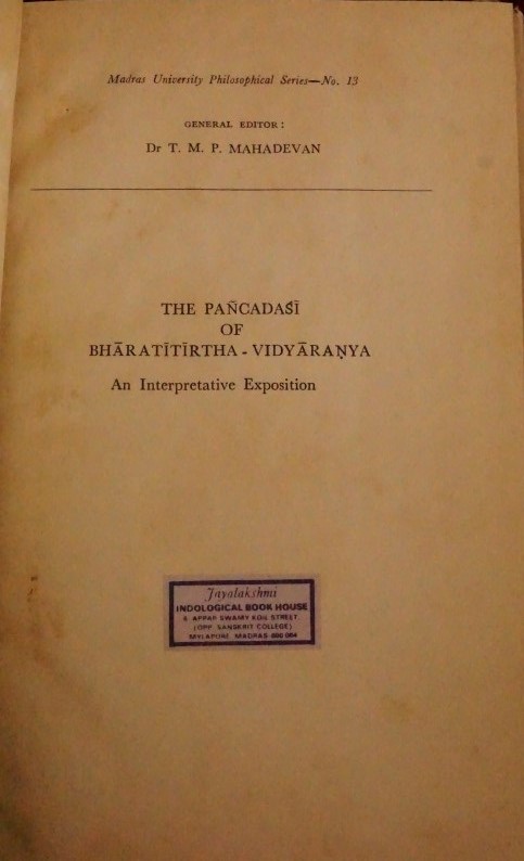 The Pancadasi of Bharatitiatha - Vidyaranya