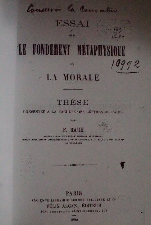 Essai sur le fondement métaphysique de la morale (Éd.1890)