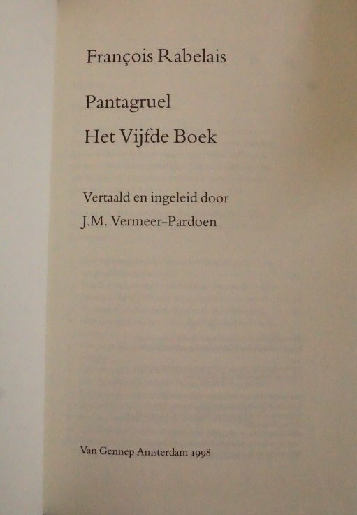 Pantagruel  *Het vijfde boek*