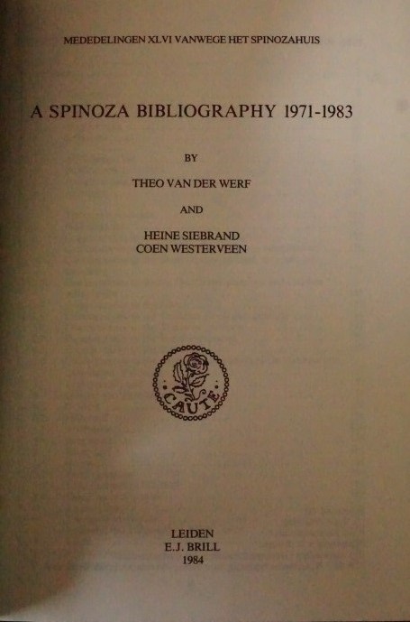 A Spinoza Bibliography 1971-1983