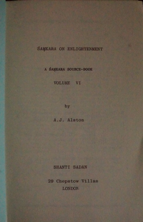 Samkara on Enlightenment