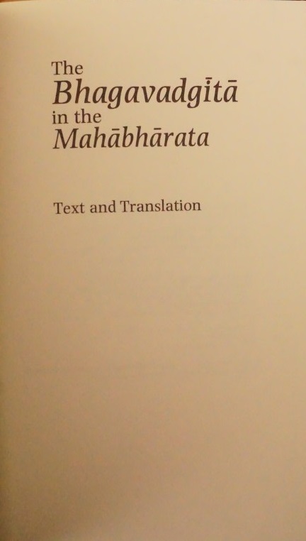 the BhagavadGita in the Mahabharata