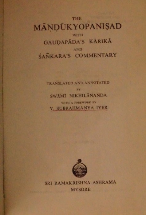 The Mandukyopanisad with Gaudapada's karika and Sankara's Commentary