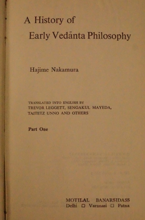 A History of Early Vedanta Philosophy