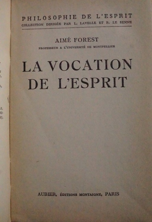 La Vocation de L`Esprit