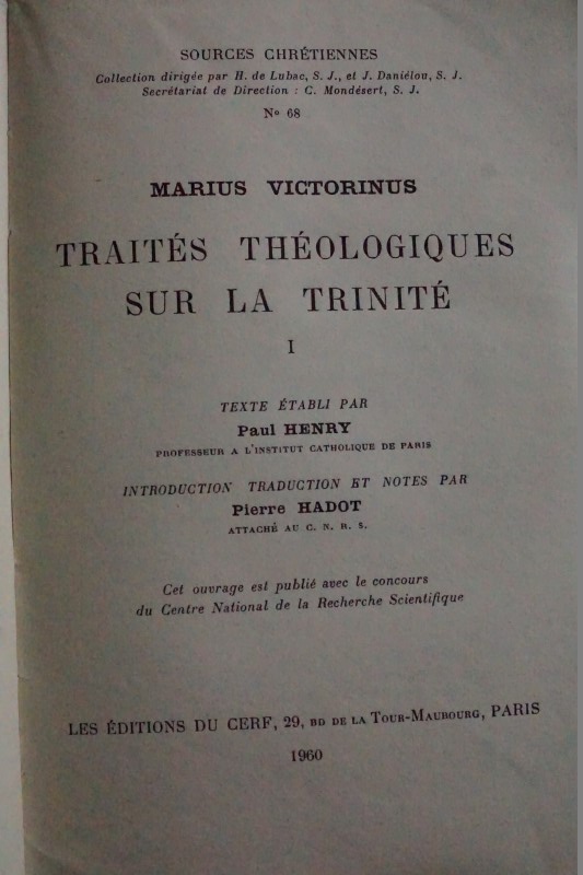 Traités Théologiques sur la Trinité