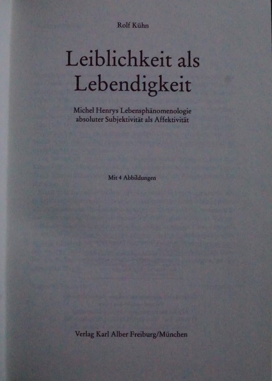 Leiblichkeit als Lebendigkeit