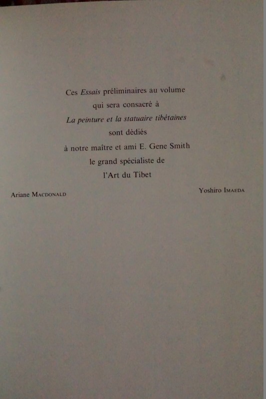 Essais sur L`Art du Tibet