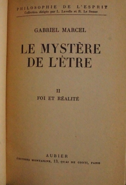 Le Mystère de L`Être 