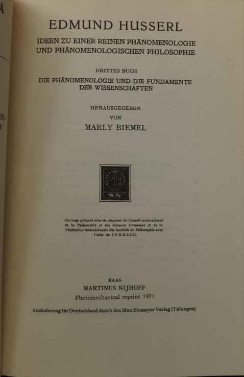 Ideen zu einer reinen Phänomenologie und Phänomenoligischen Philosophie - Drittes Buch