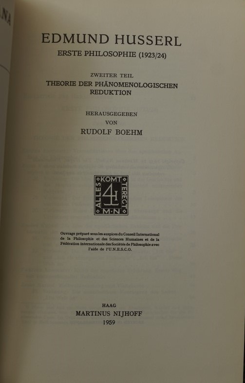 Erste Philosophie (1923/24) - Zweiter Teil