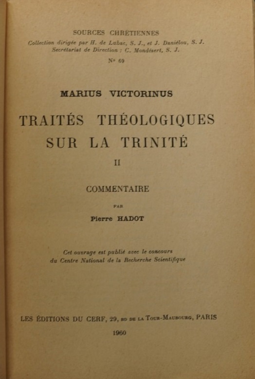 Traités Théologiques sur la Trinité
