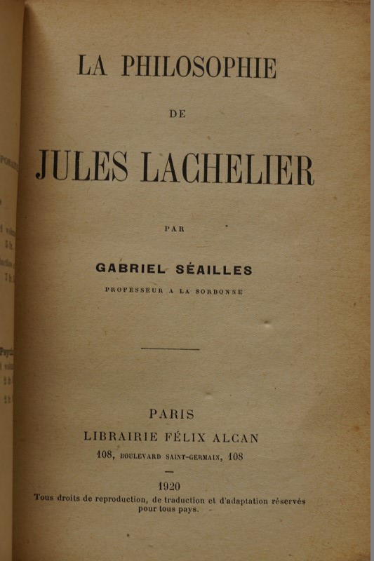 La Philosophie de Jules Lachelier