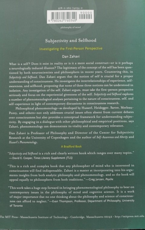Subjectivity and Selfhood - Investigating the First-person Perspective