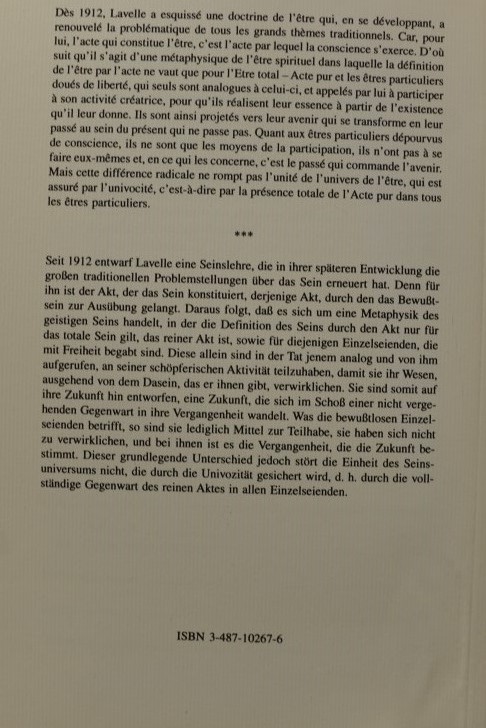 Louis Lavelle et le renouveau de l;a métaphysique de l`être au XXe siècle