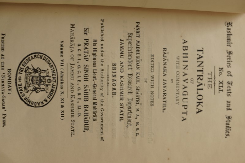 The Tantraloka of Abhinava Gupta