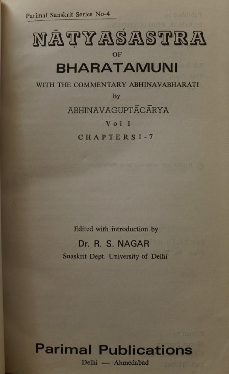Natyasastra of Bharatamuni 